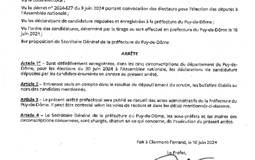 Arretes 2024